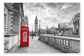 Poster Red telephone box, London