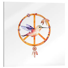 Quadro em plexi-alumínio Hummingbird Peace