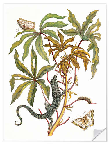 Wall sticker Cassava, lizard and butterfly