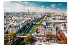 Foam board print View over Paris, from Notre-Dame