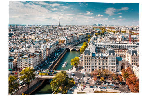 Quadro em plexi-alumínio View over Paris, from Notre-Dame