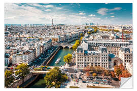 Sticker mural Vue sur Paris depuis Notre-Dame