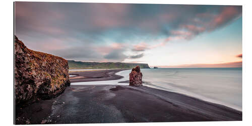 Galleriprint Summer Night at the Black Lava Beach on Iceland