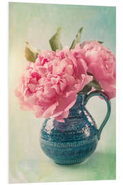 Foam board print Peonies in a blue vase