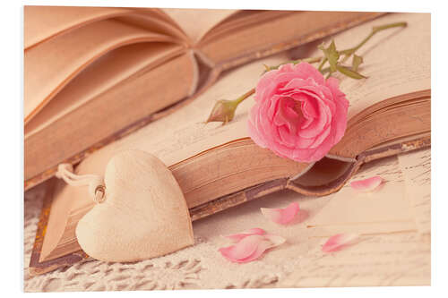 Foam board print Rose and the old books