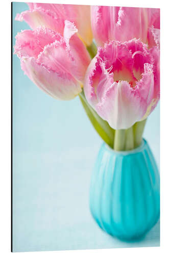 Aluminium print Pink tulips