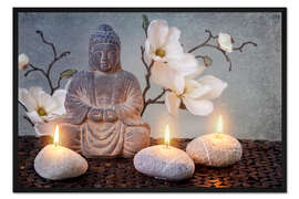 Gerahmter Kunstdruck Buddha in der Meditation III