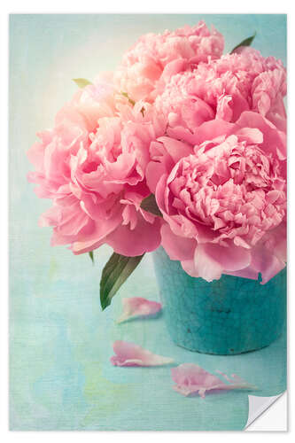 Selvklebende plakat Peonies