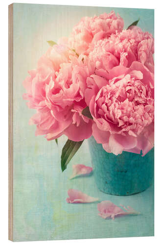 Print på træ Peonies