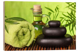 Obraz na drewnie Hot stones and essential oil II - Elena Schweitzer