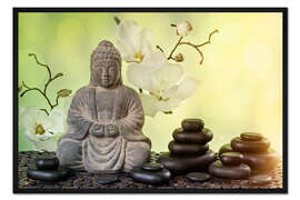 Gerahmter Kunstdruck Buddha in der Meditation II