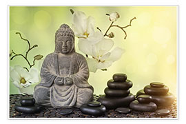 Wandbild  Buddha in der Meditation II - Elena Schweitzer