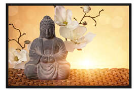 Gerahmter Kunstdruck Buddha in der Meditation I