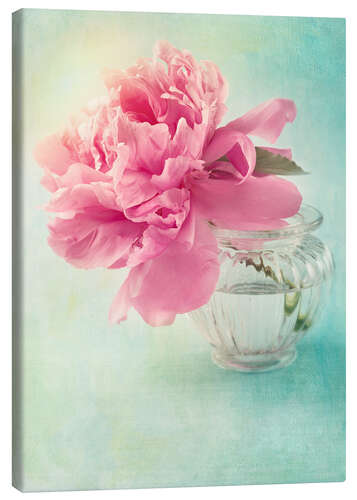 Canvas print Pink peony in a glass vase