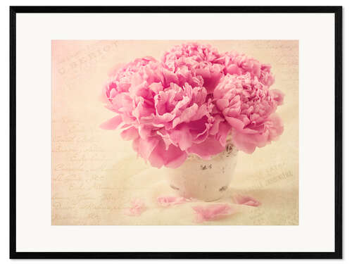 Ingelijste kunstdruk A dream in pink and beige