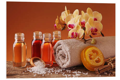 PVC print Spa still life with essential oils and orchid