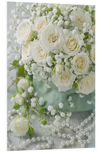 PVC-tavla White roses and pearls I