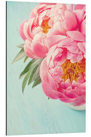 Magnettafel Zwei Pfingstrosen auf türkis