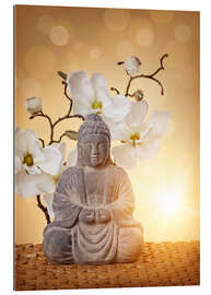 Galleriprint Buddha statue and orchid