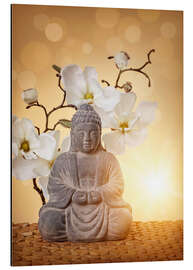Magnettafel Buddha-Statue und Orchidee