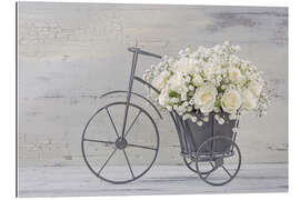 Galleriprint Old bike with white roses