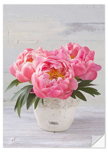 Sisustustarra Peonies in a grey vase