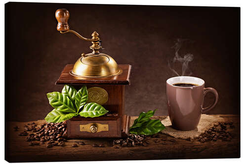 Canvas-taulu Coffee mill with a cup of coffee I