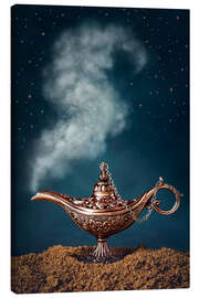 Lærredsbillede Aladdin magic lamp with smoke - Elena Schweitzer