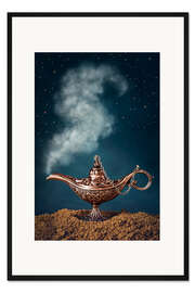 Gerahmter Kunstdruck Aladdin Magic Lampe mit Rauch