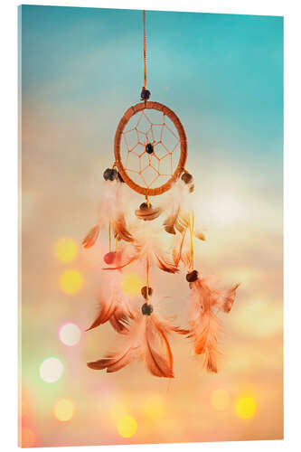 Acrylic print Dream catcher and abstract bokeh background