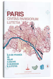 Lienzo Paris city map