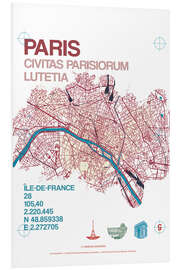 Cuadro de PVC Paris city map