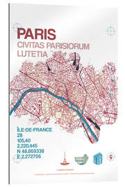 Cuadro de plexi-alu Paris city map