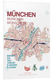 Foam board print Munich city map