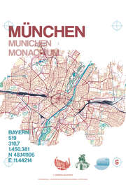 Magnettafel München Karte Stadtmotiv