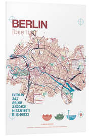 Foam board print Berlin city motif map