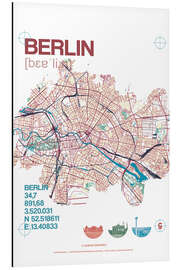 Magnettafel Berlin Karte Stadtmotiv