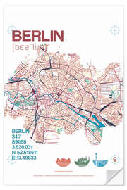 Vinilo para la pared Mapa de Berlín