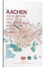 Cuadro de aluminio Mapa de Aachen