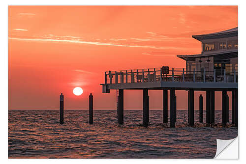 Naklejka na ścianę Sunrise at teahouse in Timmendorf