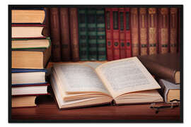 Gerahmter Kunstdruck Bücher