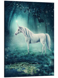 Quadro em alumínio Unicorn in the magic forest