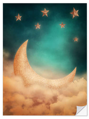 Selvklebende plakat Magic moon