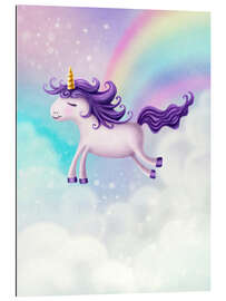 Gallery print Unicorn with rainbow