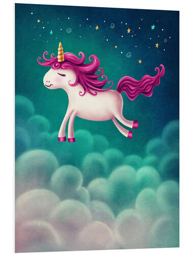 Foam board print Unicorn and stars