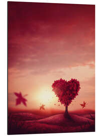 Aluminium print heart tree