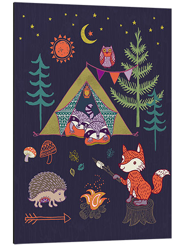 Aluminium print Camping Friends