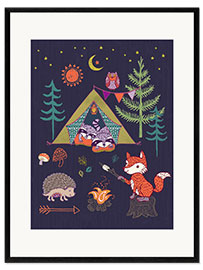 Framed art print Camping Friends