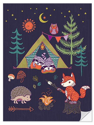 Sticker mural Camping Friends