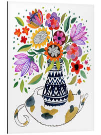 Magnettafel Kätzchen mit Blumenstrauß 